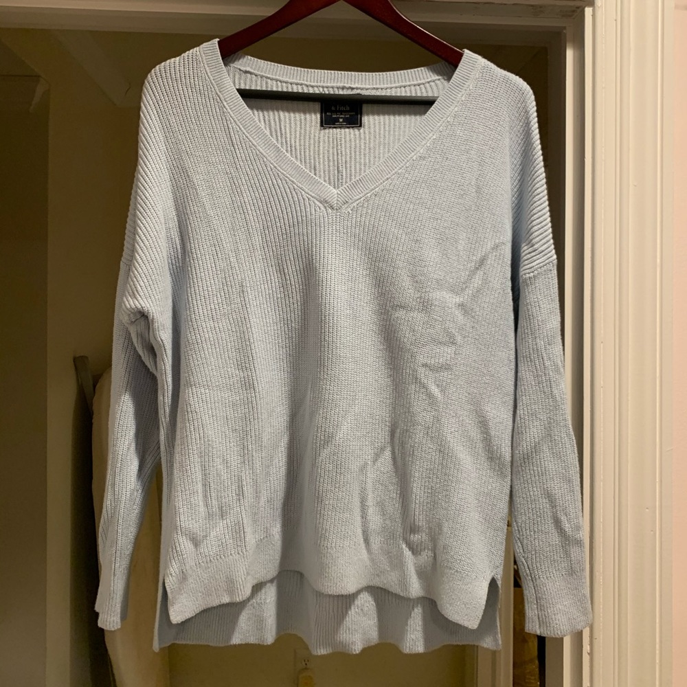 A&F Light Blue V-Neck Sweater